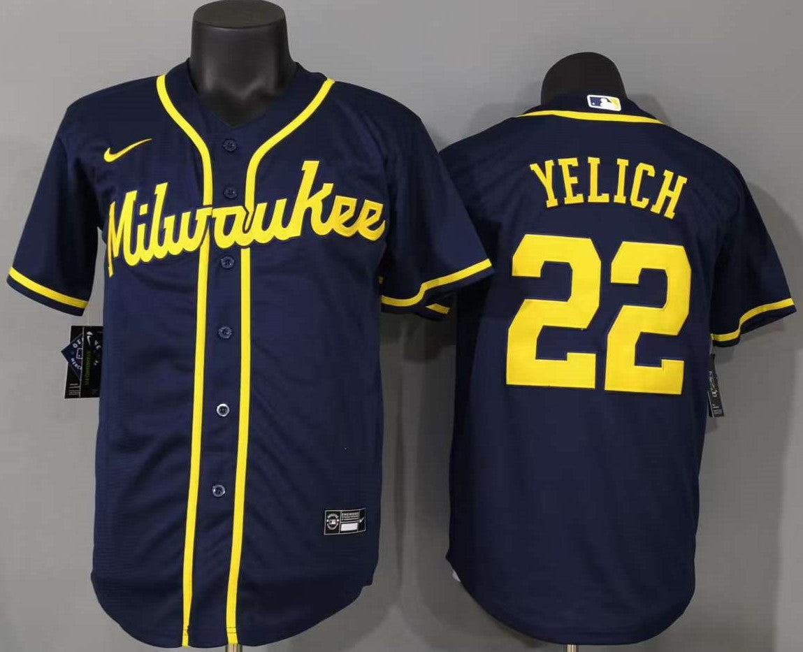 Milwaukee Brewers Christian Yelich #22 Baseball Jersey