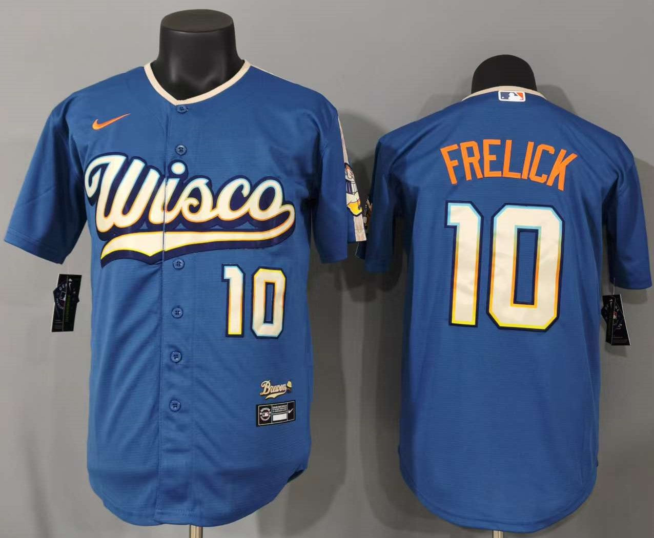 Milwaukee Brewers Sal Frelick #10 Baseball Jersey