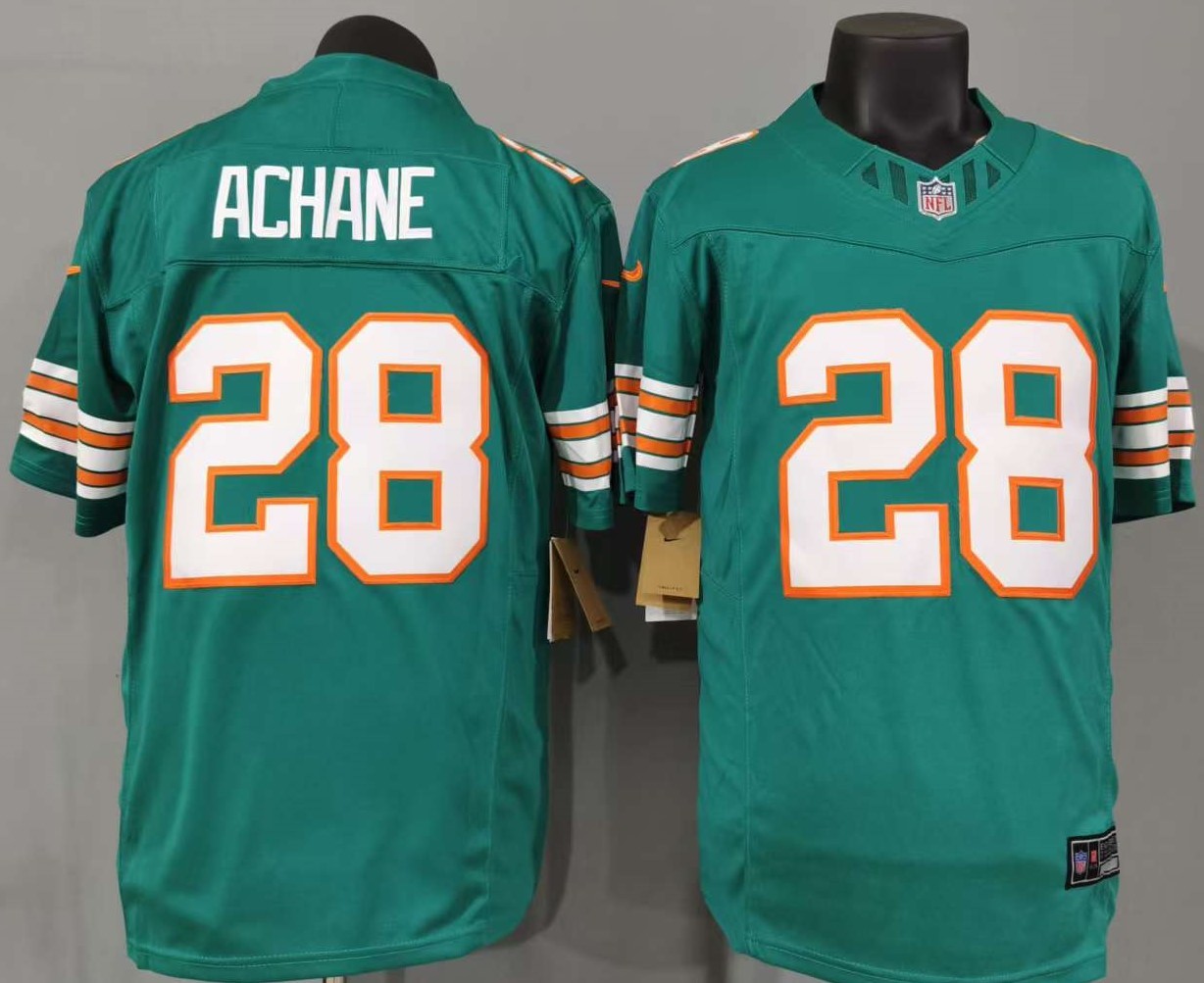 De'Von Achane #28 Miami Dolphins Game Jersey