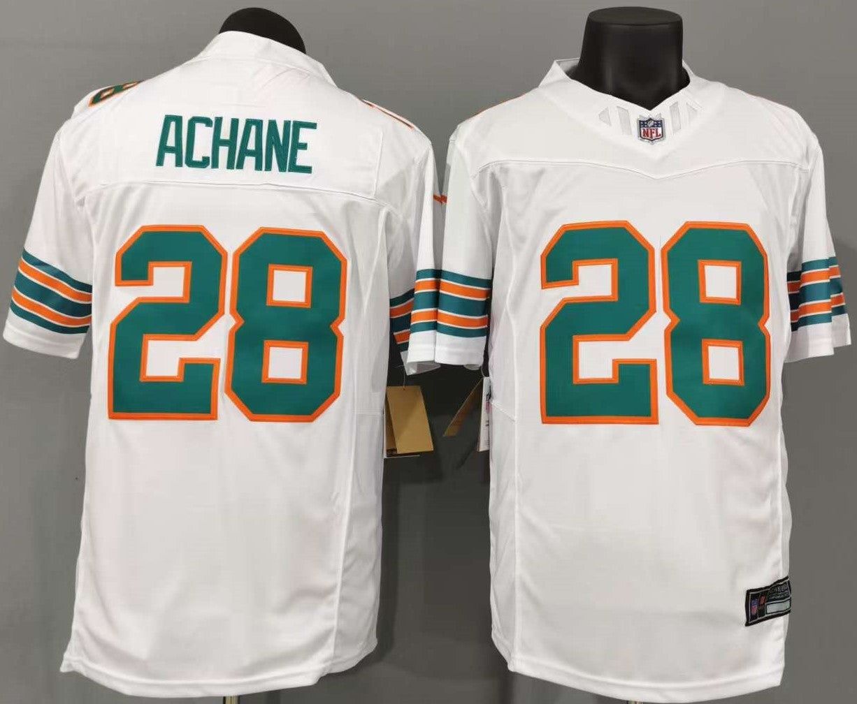 De'Von Achane #28 Miami Dolphins Game Jersey