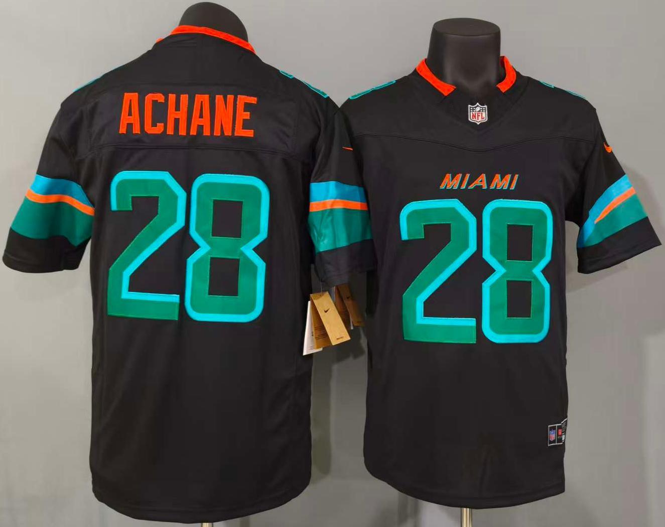 De'Von Achane #28 Miami Dolphins Game Jersey