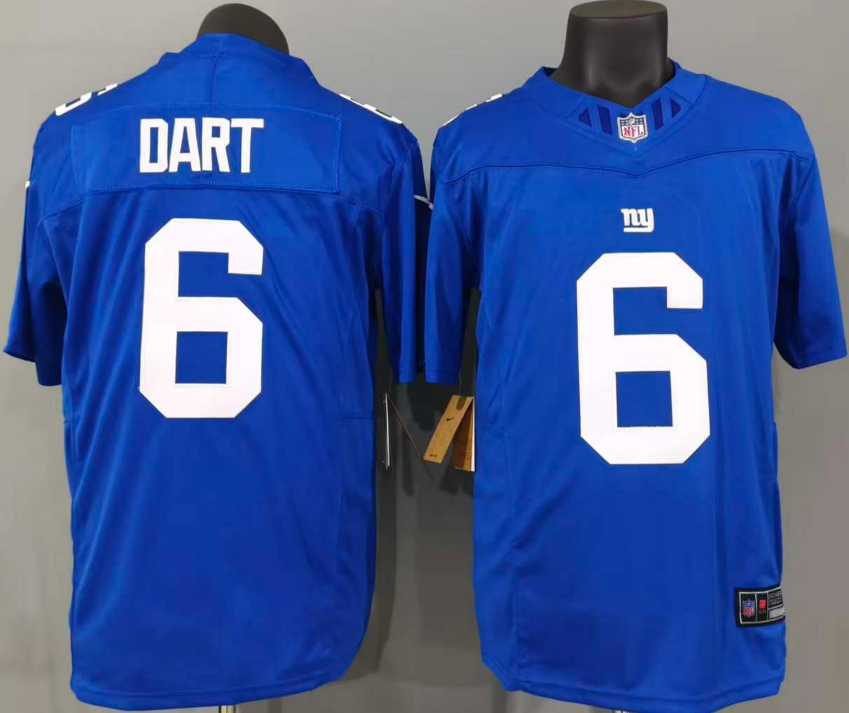 Jaxson Dart #6 New York Giants Game Jersey