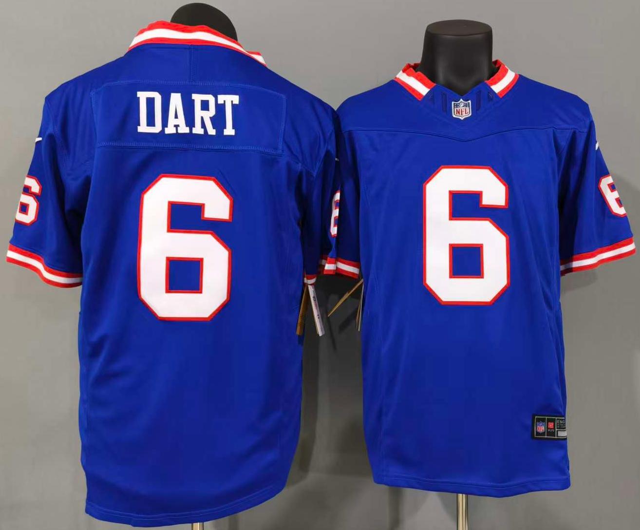 Jaxson Dart #6 New York Giants Game Jersey