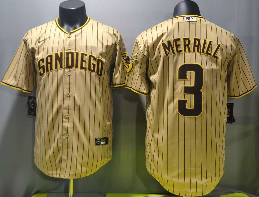 San Diego Padres Jackson Merrill #3 Baseball Jersey