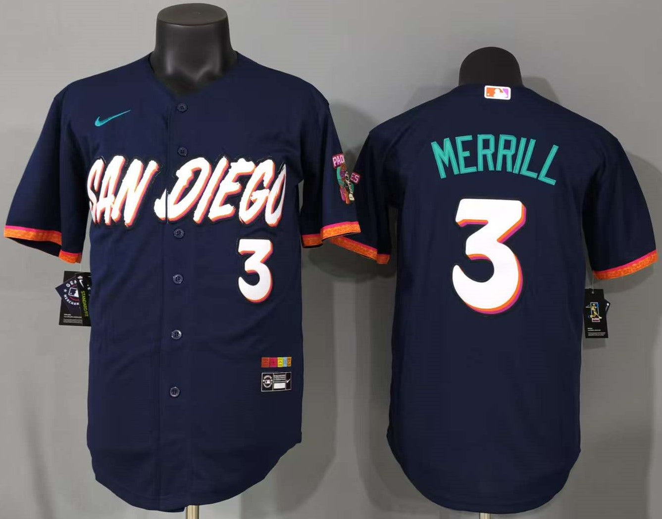San Diego Padres Jackson Merrill #3 Baseball Jersey
