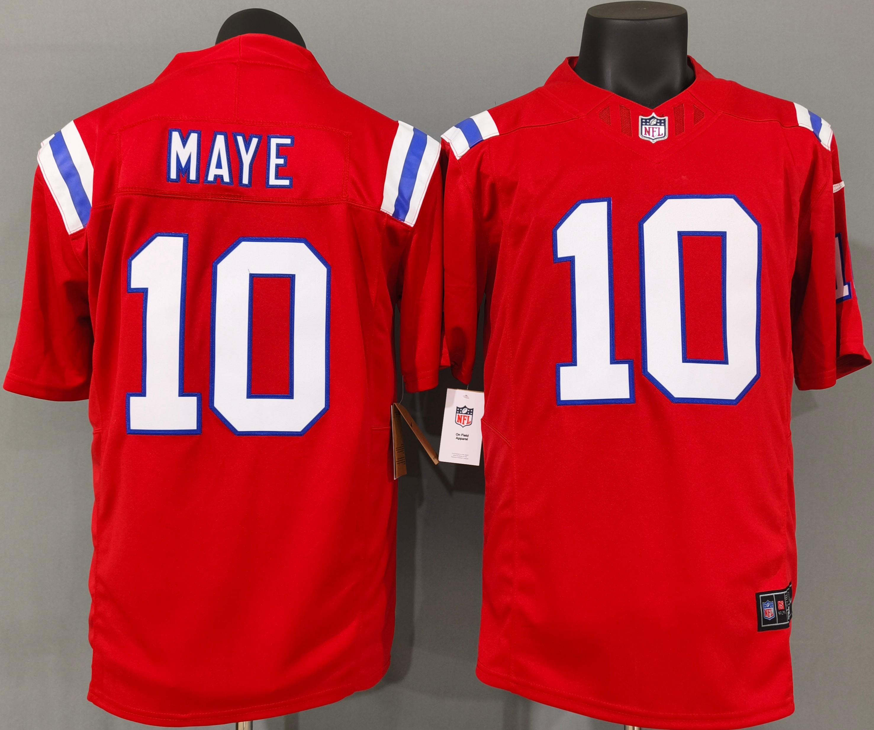 Drake Maye #10 New England Patriots Game Jersey