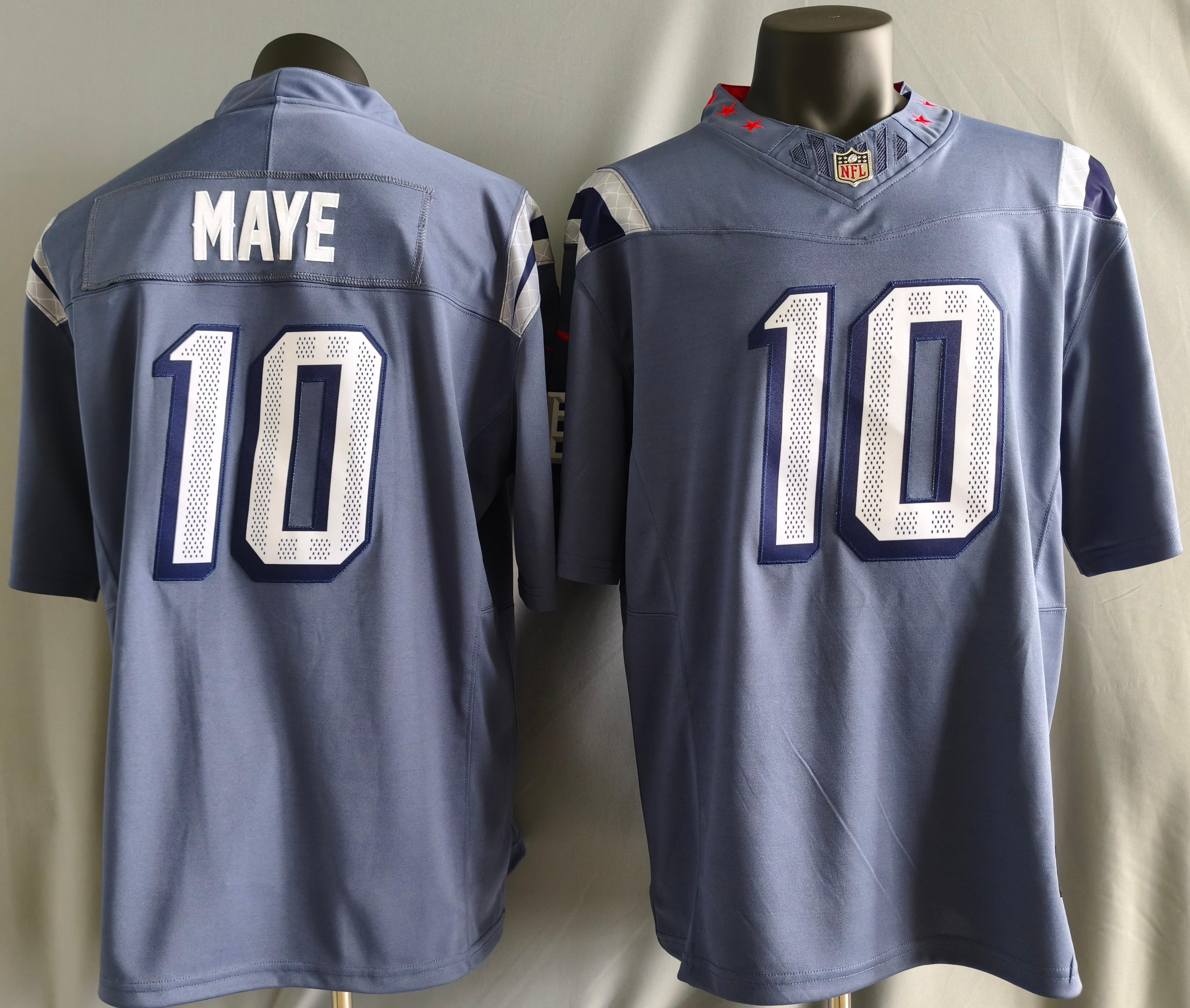 Drake Maye #10 New England Patriots Game Jersey